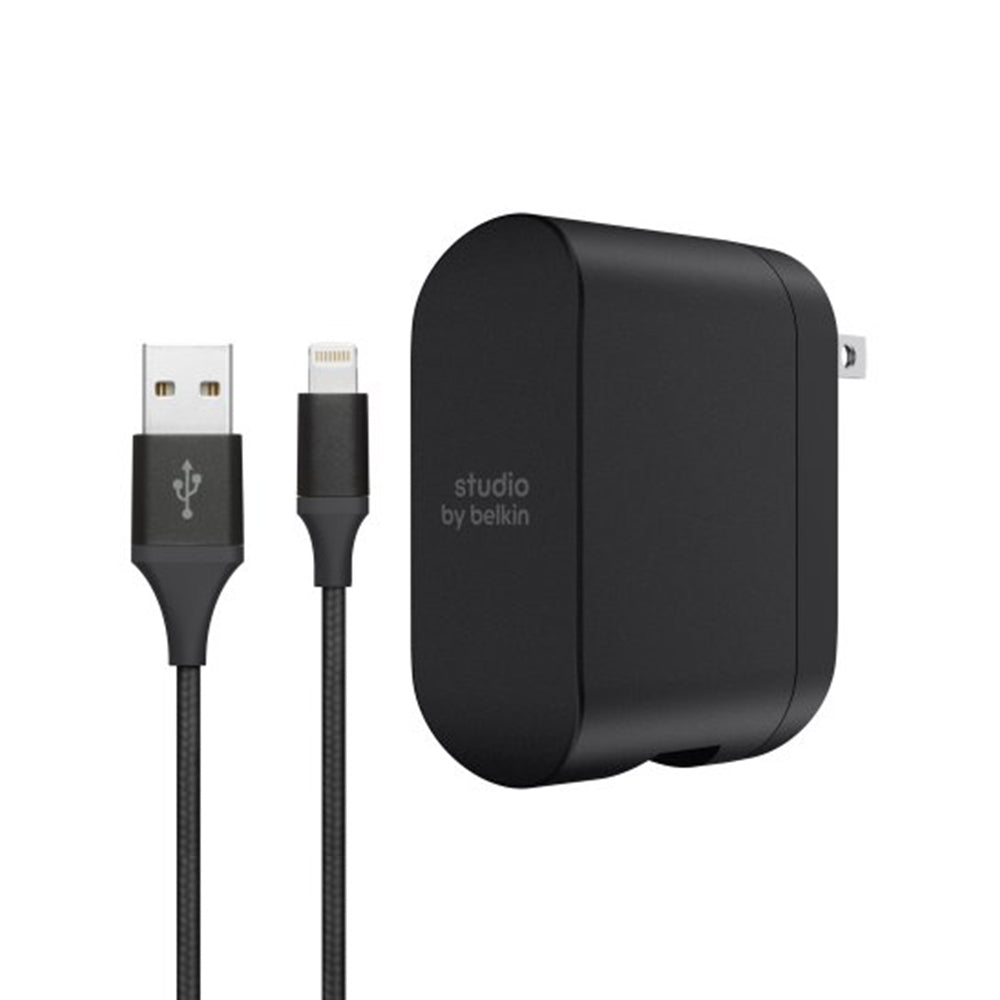 Belkin Dual Port (4.8 AMP) Home Charger With Lightning Cable - Black