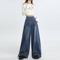 Women's Retro Wide Leg Jeans - Loose Floor-Length Trousers