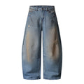 Washed Distressed Tapered Jeans for Men and Women - Casual Loose Fit