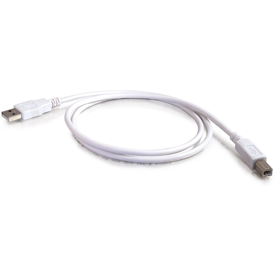 Legrand C2G 2m (6.6ft) USB 2.0 Cable - USB Cable - Type USB A to Type USB B - White