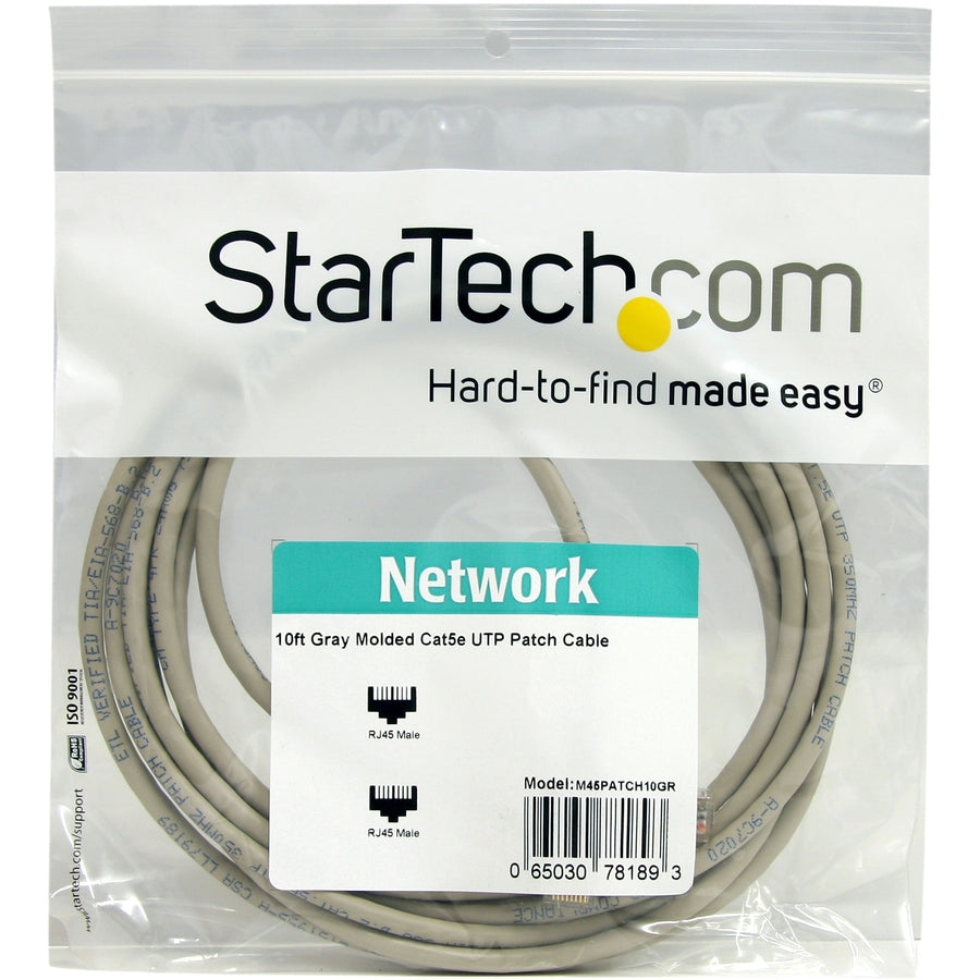 StarTech.com 10ft Gray Molded Cat5e UTP Patch Cable