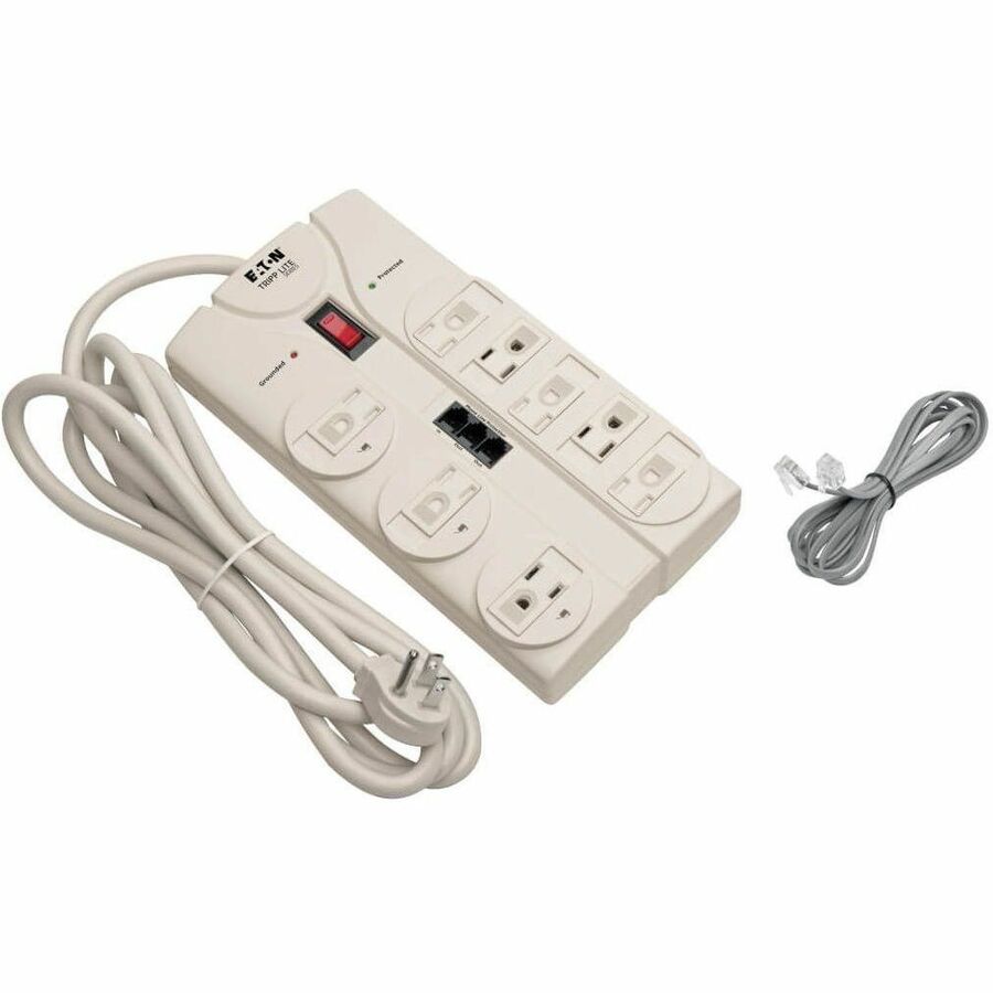 Eaton Tripp Lite Series Protect It! 8-Outlet Computer Surge Protector, 8 ft. (2.43 m) Cord, 2160 Joules, Tel/Modem/Fax Protection