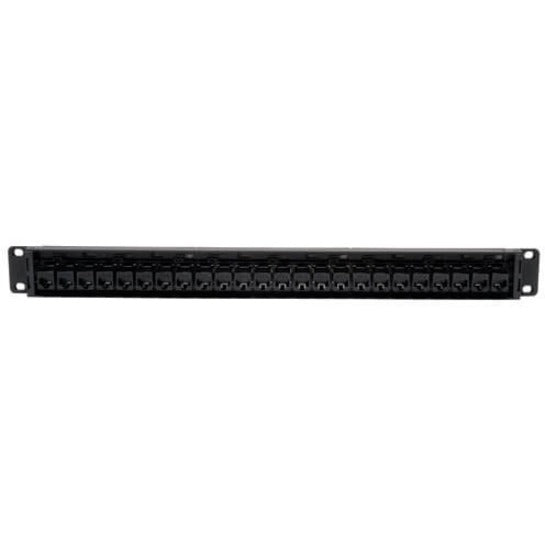 Eaton Tripp Lite Series 24-Port 1U Rack-Mount Cat6/Cat5 Feedthrough Patch Panel, RJ45 Ethernet, TAA