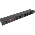 Rack Solutions 15A Horizontal Rackmount Power Strip with 8 Front Outlets (15ft Cord)