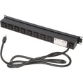 Rack Solutions 15A Horizontal Rackmount Power Strip with 8 Rear Outlets (6ft Cord)