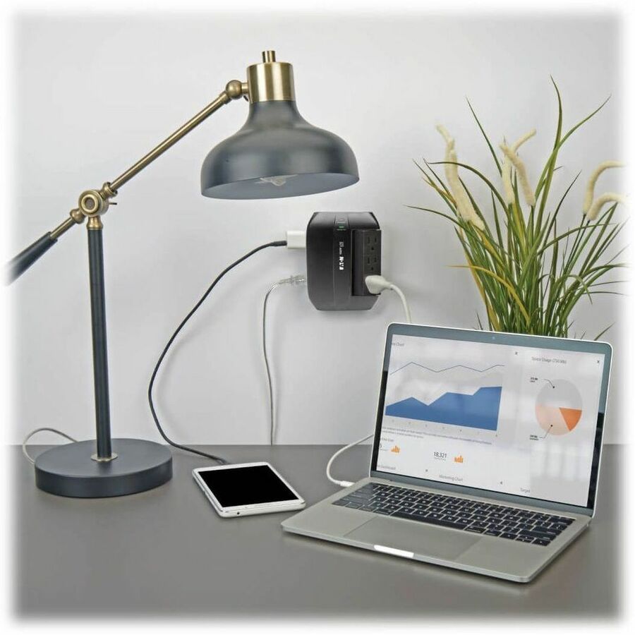 Tripp Protect It 6 Outlet Surge, 9.60 oz, Black, SWIVEL6