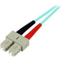 StarTech.com 5m (16.4ft) LC/UPC to SC/UPC OM3 Multimode Fiber Optic Cable, Full Duplex 50/125 Zipcord, 100G, LSZH Fiber Jumper Cord