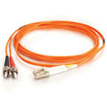 Legrand C2G 20m LC-ST 62.5/125 OM1 Duplex Multimode PVC Fiber Optic Cable (USA-Made) - Orange