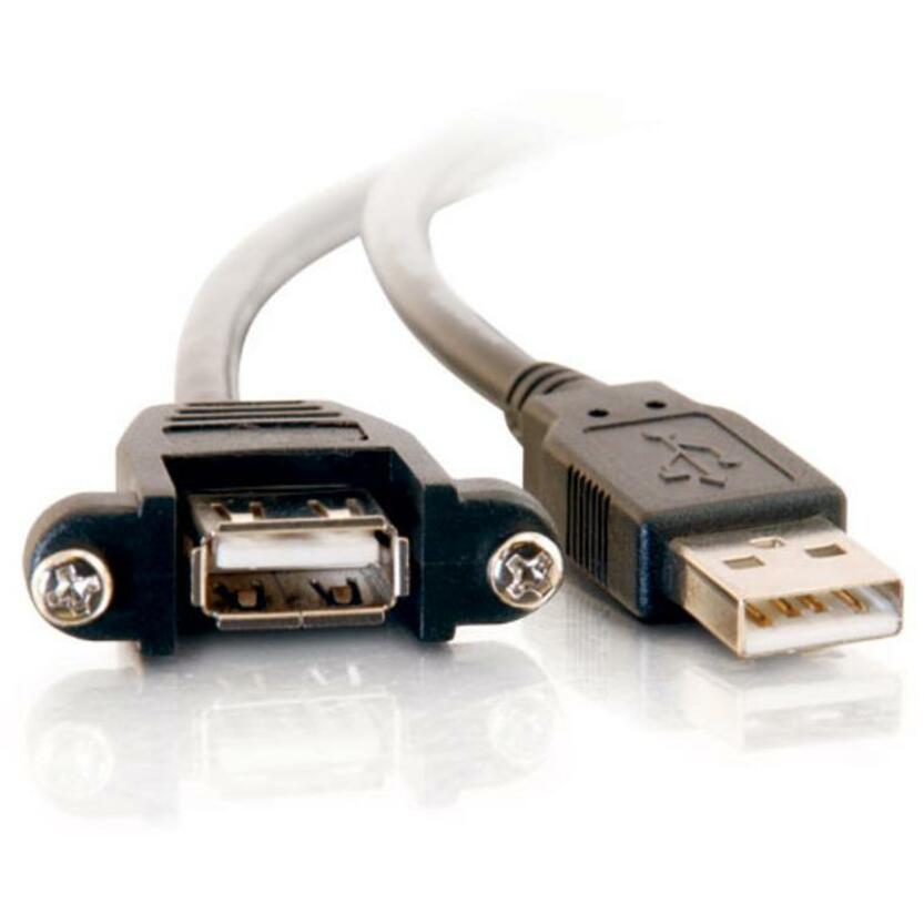 Legrand C2G 1.5ft Panel-Mount USB 2.0 A Male to A Female Cable