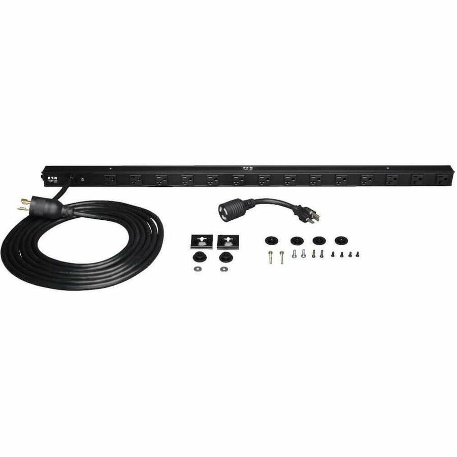 Eaton Tripp Lite Series 1.9kW Single-Phase 120V Basic PDU, 14 NEMA 5-15/20R Outlets, NEMA L5-20P Input with 5-20P Adapter, 15 ft. (4.57 m) Cord, 0U