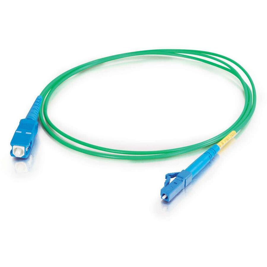 Legrand C2G-3m LC-SC 9/125 OS1 Simplex Singlemode PVC Fiber Optic Cable - Green, 9.84 ft, Male