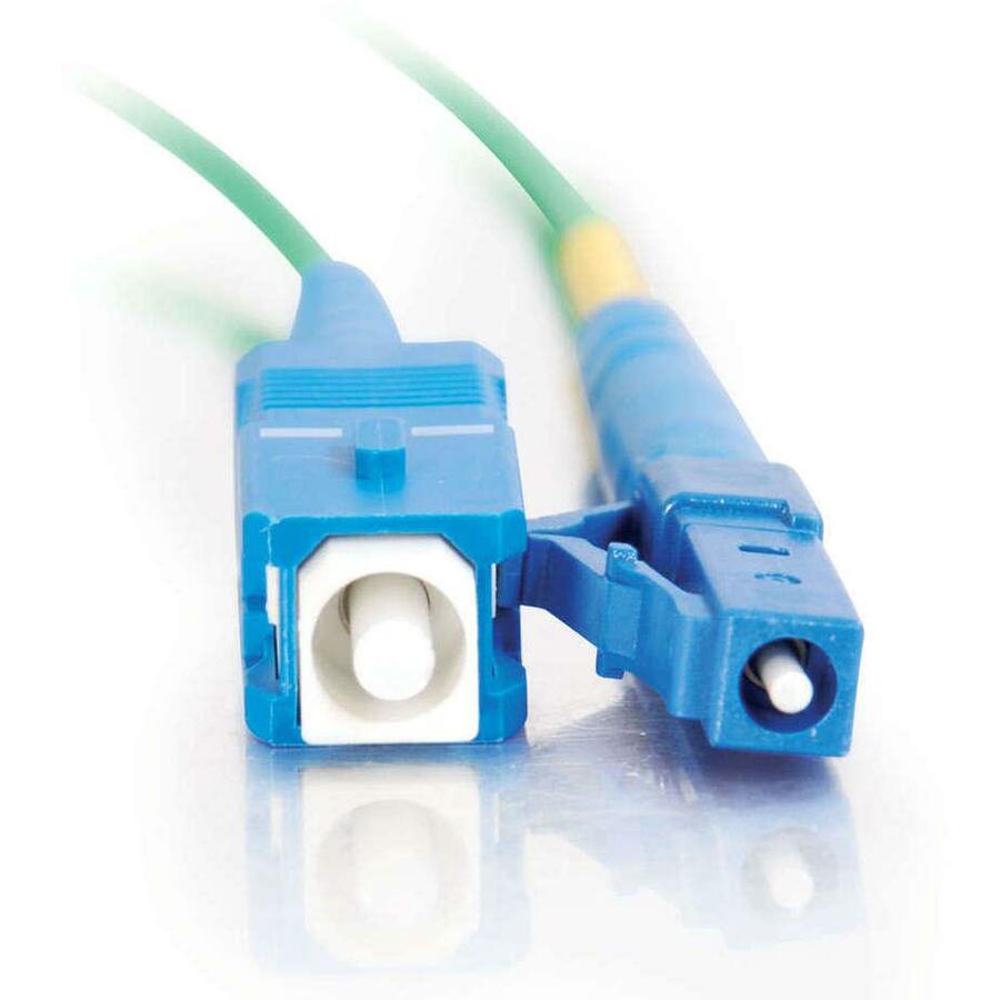 Legrand C2G-3m LC-SC 9/125 OS1 Simplex Singlemode PVC Fiber Optic Cable - Green, 9.84 ft, Male