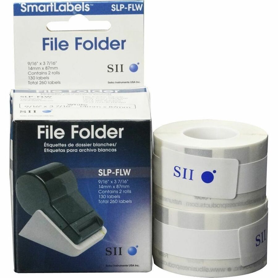 Seiko SLP-FLB White/Blue File Folder Labels