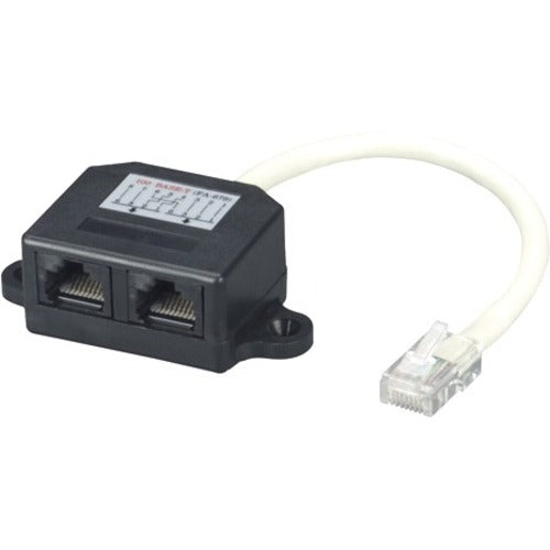 Black Box Cat.5e Cable Adapter Doubler - (1) RJ45 Male (2) RJ45 Female