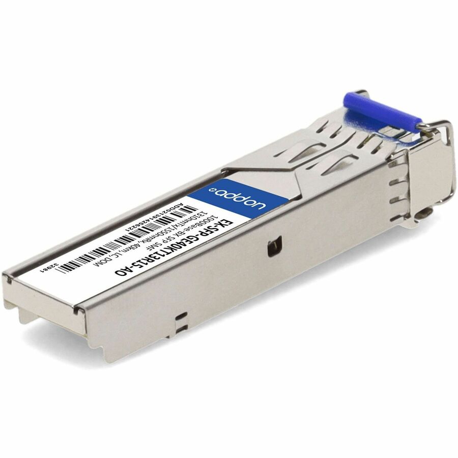 AddOn Juniper Networks EX-SFP-GE40KT13R15 Compatible TAA Compliant 1000Base-BX SFP Transceiver (SMF, 1310nmTx/1550nmRx, 40km, LC, DOM)