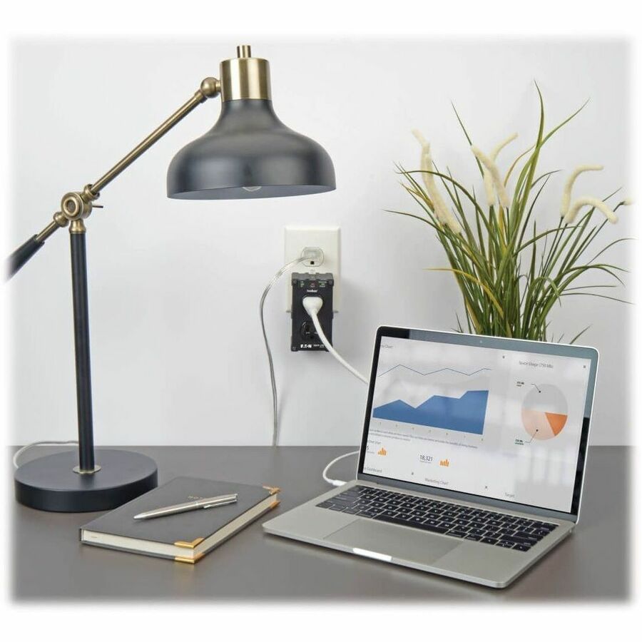 Eaton Tripp Lite Series Isobar 2-Outlet Surge Protector, Direct Plug-In, 1410 Joules, Diagnostic LEDs, Black Metal Housing