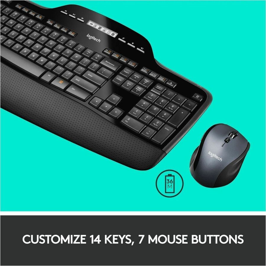 Logitech MK710 Wireless Keyboard and Mouse Combo for Windows, 2.4GHz Advanced Wireless, Wireless Mouse
