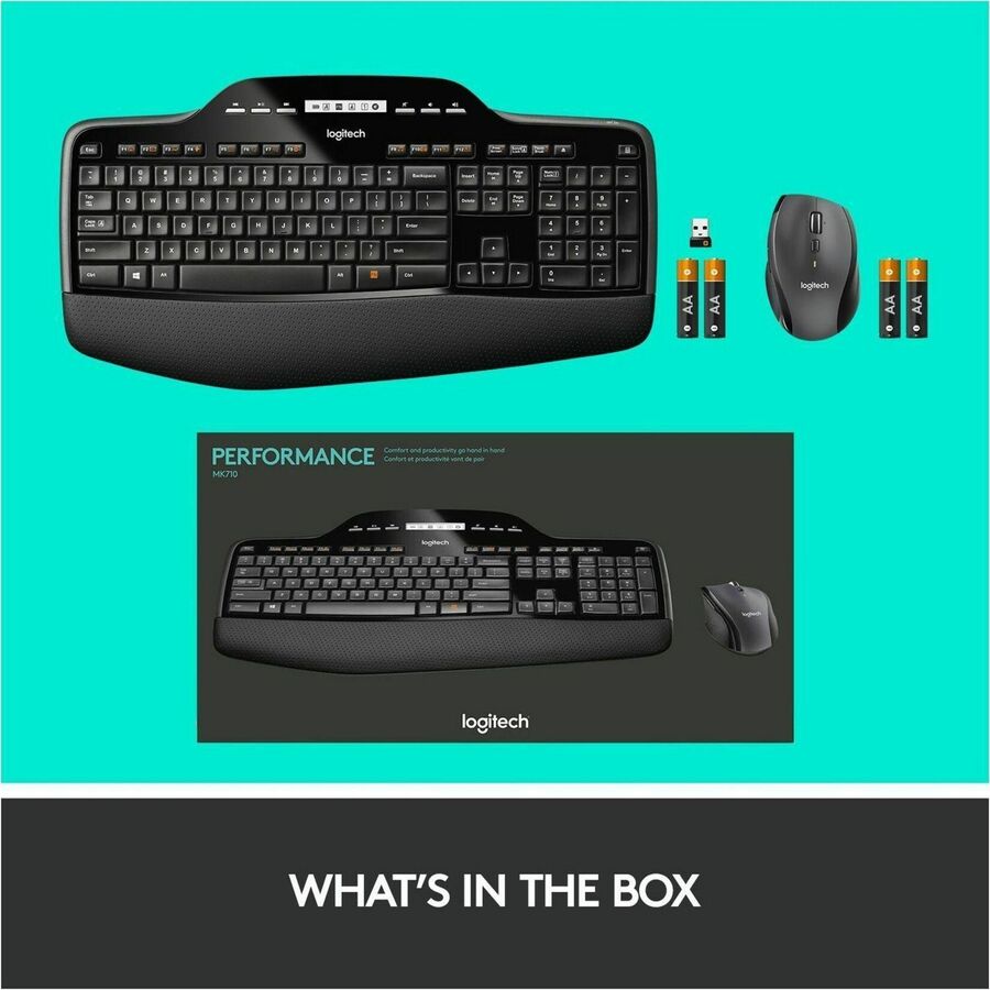 Logitech MK710 Wireless Keyboard and Mouse Combo for Windows, 2.4GHz Advanced Wireless, Wireless Mouse