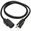 Eaton Tripp Lite Series Desktop Computer AC Power Cable, NEMA 5-15P to C13 - 10A, 125V, 18 AWG, 4 ft. (1.22 m), Black