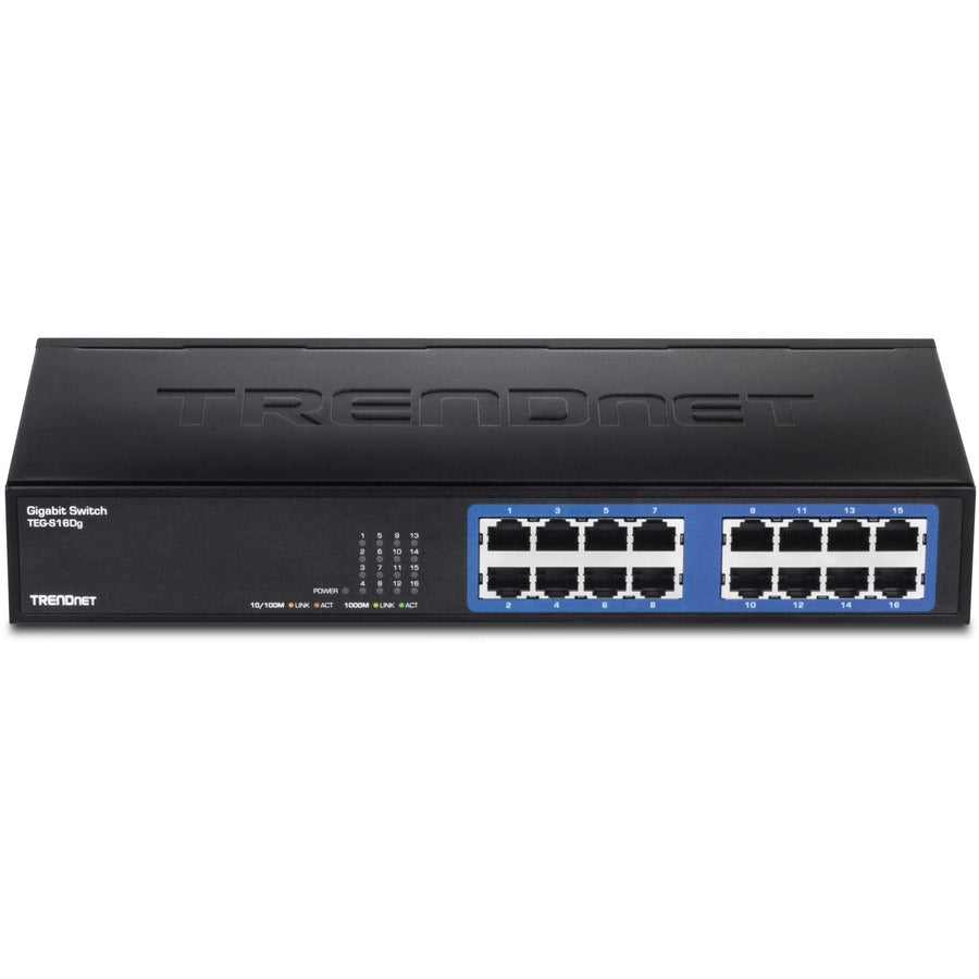 TRENDnet 16 port Gigabit GREENnet Swtch, 10/100/1000Base-T, 11", 16 x Gigabit Ethernet Network