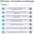 StarTech.com 1ft CAT6 Ethernet Cable - Black Molded Gigabit - 100W PoE UTP 650MHz - Category 6 Patch Cord UL Certified Wiring/TIA