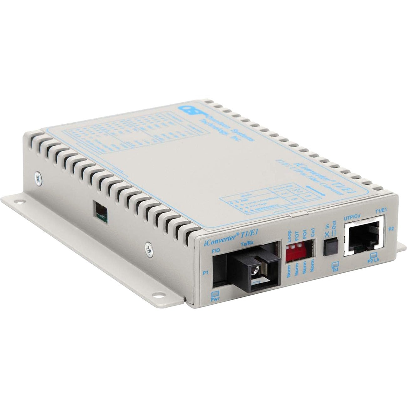 Omnitron iConverter T1/E1 Single-Fiber Media Converter RJ48 SC Single-mode 20km BiDi