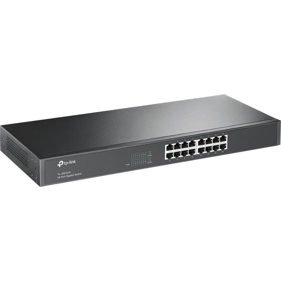TP 16 Port Gigabit Switch Metal, 10/100/1000Base-T, 16 x Gigabit Ethernet Network, Black