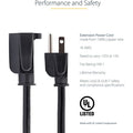 This 10foot Computer Power Cord Extension Cable extends existing power connections by 10ft enabling you to use PCs or other powered devices at a greater distance from the power source outlet.