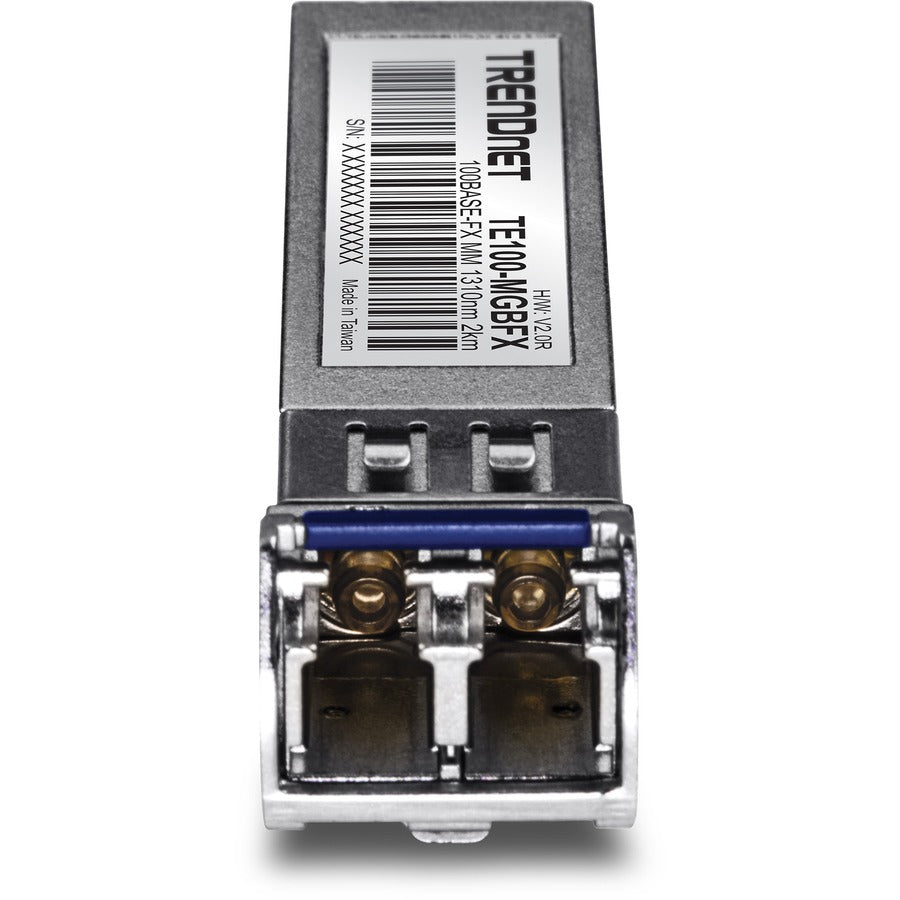 TRENDnet SFP to RJ45 100Base-FX Multi-Mode LC Module, TE100-MGBFX, Compatible with Mini-GBIC, Supports 1310 nm, Up to 155 Mbps, Hot-Pluggable, Up to 2 Km (1.2