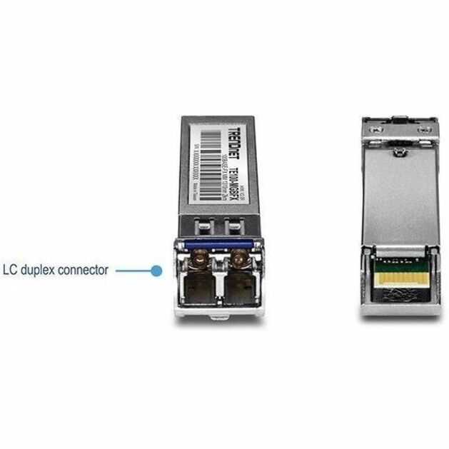 TRENDnet SFP to RJ45 100Base-FX Multi-Mode LC Module, TE100-MGBFX, Compatible with Mini-GBIC, Supports 1310 nm, Up to 155 Mbps, Hot-Pluggable, Up to 2 Km (1.2