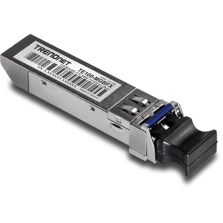 TRENDnet SFP to RJ45 100Base-FX Multi-Mode LC Module, TE100-MGBFX, Compatible with Mini-GBIC, Supports 1310 nm, Up to 155 Mbps, Hot-Pluggable, Up to 2 Km (1.2