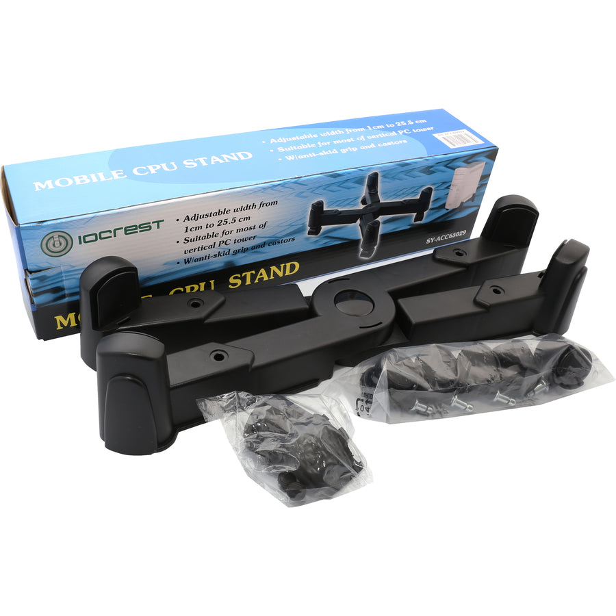 SYBA Multimedia Plastic Stand for ATX Case with Adj. Width with Caster wheels