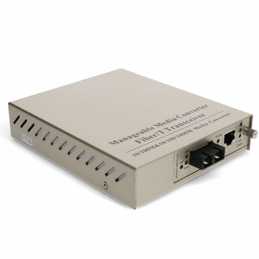 AddOn 10/100/1000Base-TX(RJ-45) to 1000Base-LX(SC) SMF 1310nm 20km Managed Media Converter