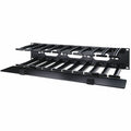 Schneider APC NetShelter Cable Management, Horizontal Cable Manager, 2U, Single Side with Cover, Black, 482.6 x 88.9 x 165.1 mm