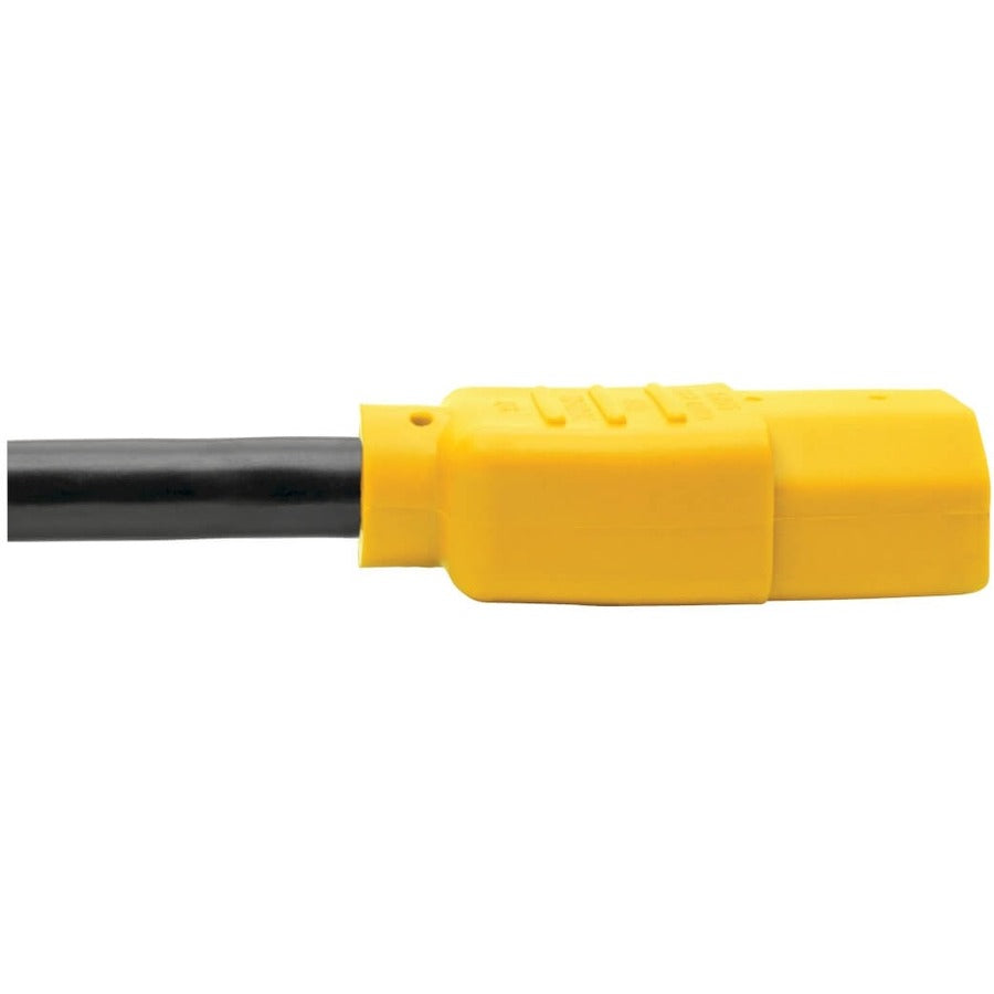 Eaton Tripp Lite Series Heavy-Duty PDU Power Cord, C13 to C14 - 15A, 250V, 14 AWG, 6 ft. (1.83 m), Yellow Plugs