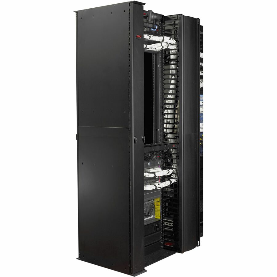 Schneider Performance, Vertical Cable Manager for 2 & 4 Post Racks, 84"H x 10"W, Double-Sided with Doors, lte, AR8645, Black