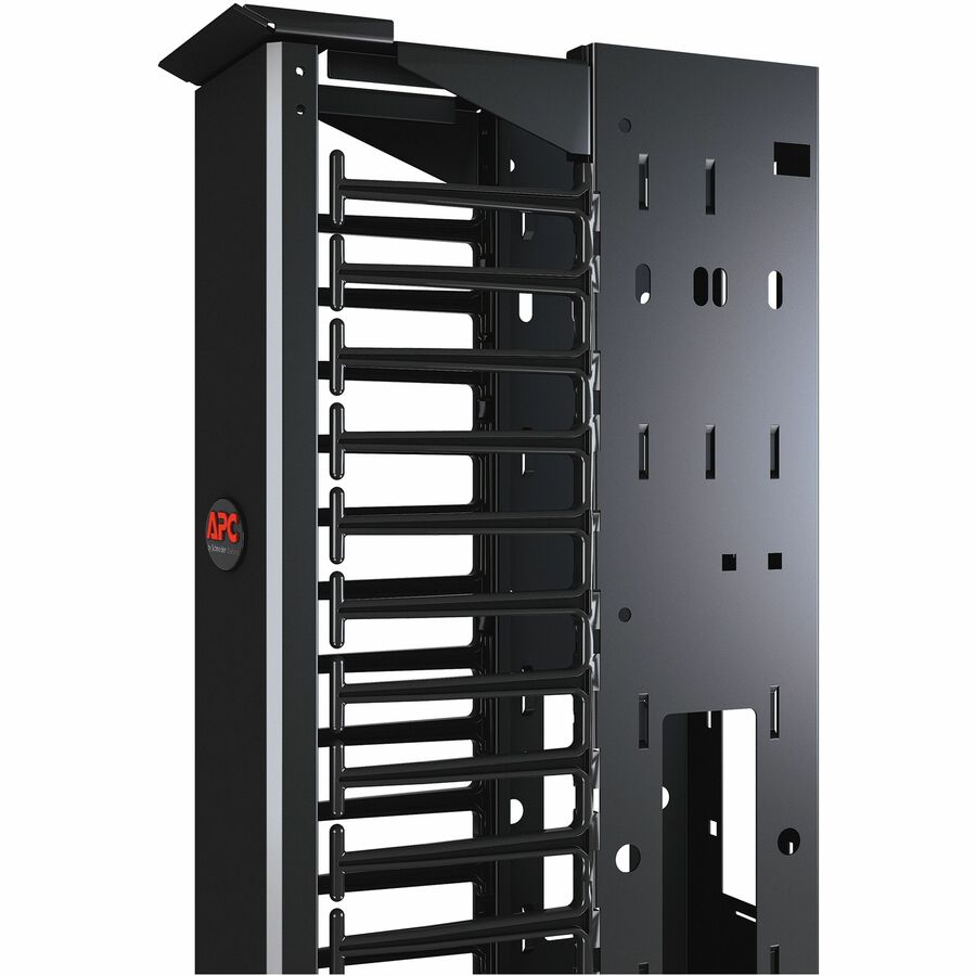 Schneider Performance, Vertical Cable Manager for 2 & 4 Post Racks, 84"H x 10"W, Double-Sided with Doors, lte, AR8645, Black