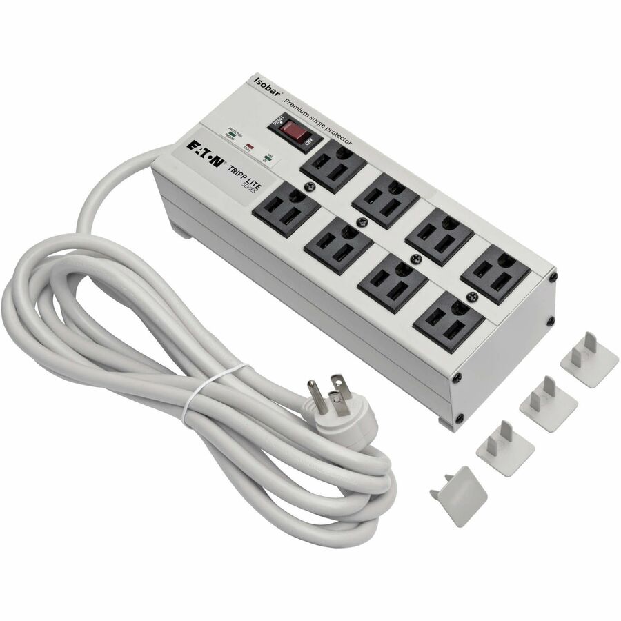 Eaton Tripp Lite Series Isobar 8-Outlet Surge Protector, 12 ft. Cord with Right-Angle Plug, 3840 Joules, Diagnostic LEDs, Metal Housing