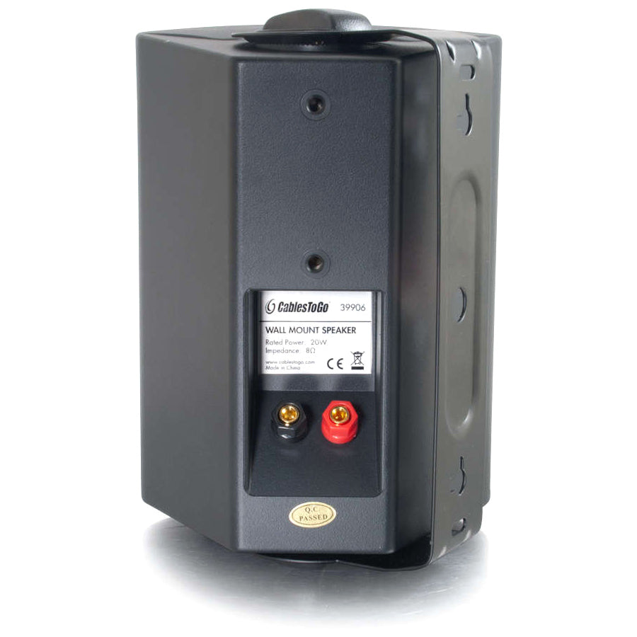 C2G 4in Wall Mount Speaker, 1", 2-way, Black, 4"