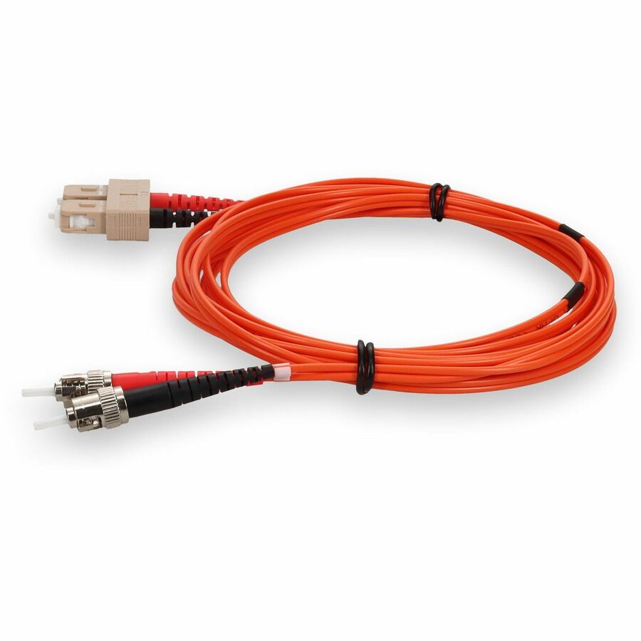 AddOn 10m SC (Male) to ST (Male) Orange OM1 Duplex Fiber OFNR (Riser-Rated) Patch Cable