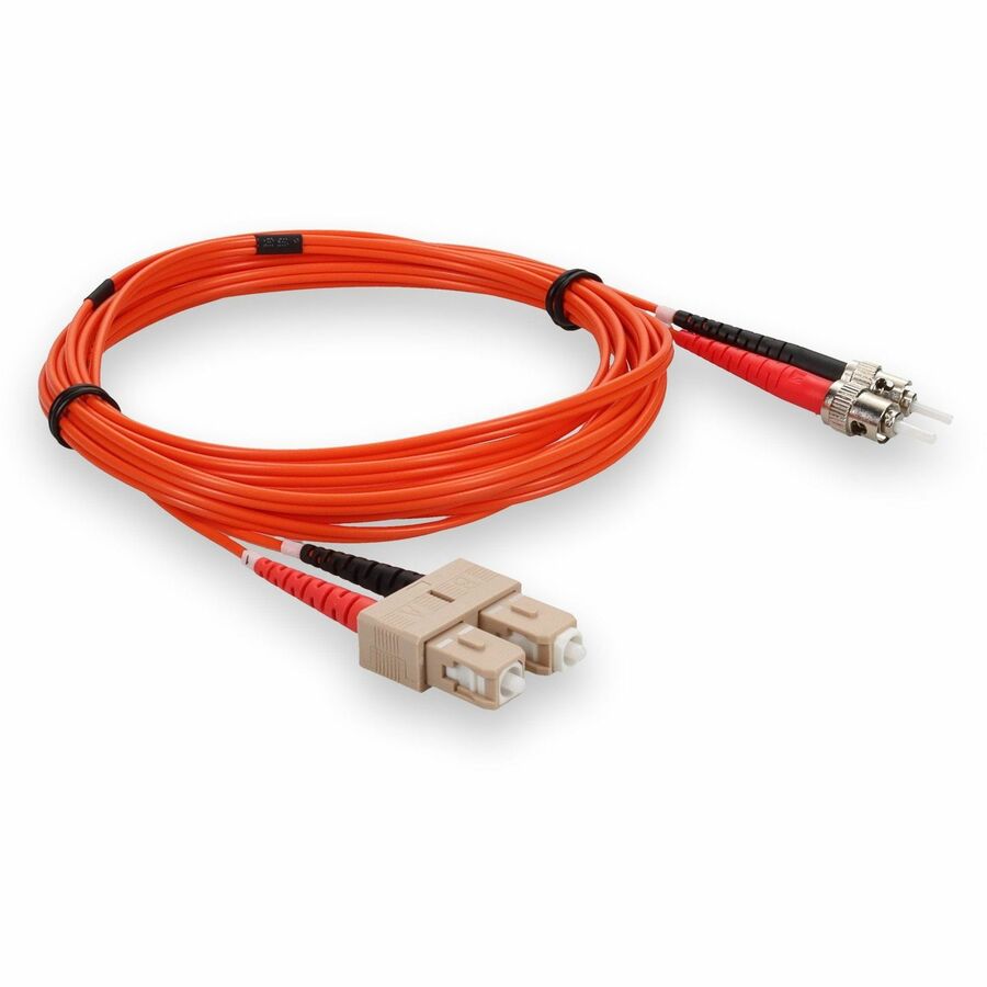 AddOn 10m SC (Male) to ST (Male) Orange OM1 Duplex Fiber OFNR (Riser-Rated) Patch Cable