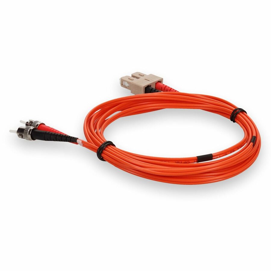 AddOn 10m SC (Male) to ST (Male) Orange OM1 Duplex Fiber OFNR (Riser-Rated) Patch Cable