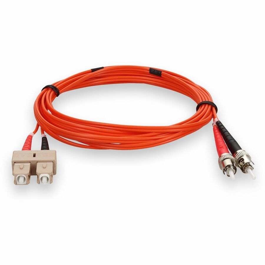 AddOn 10m SC (Male) to ST (Male) Orange OM1 Duplex Fiber OFNR (Riser-Rated) Patch Cable