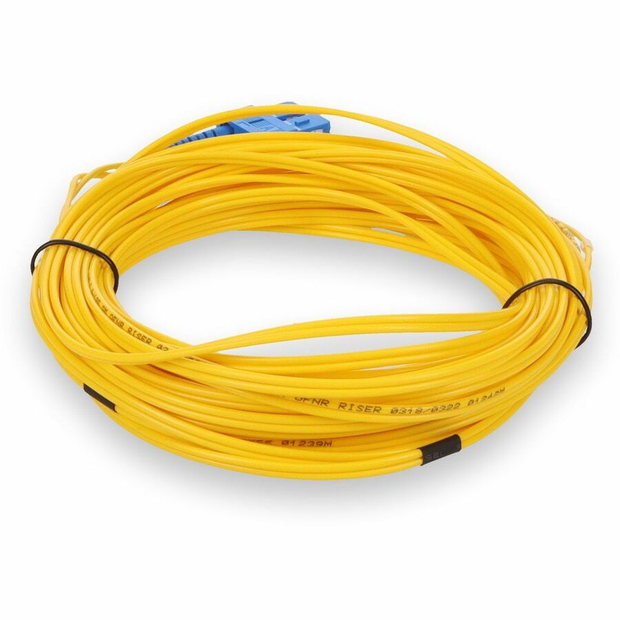 AddOn 10m SC (Male) to ST (Male) Yellow OS2 Duplex Fiber OFNR (Riser-Rated) Patch Cable