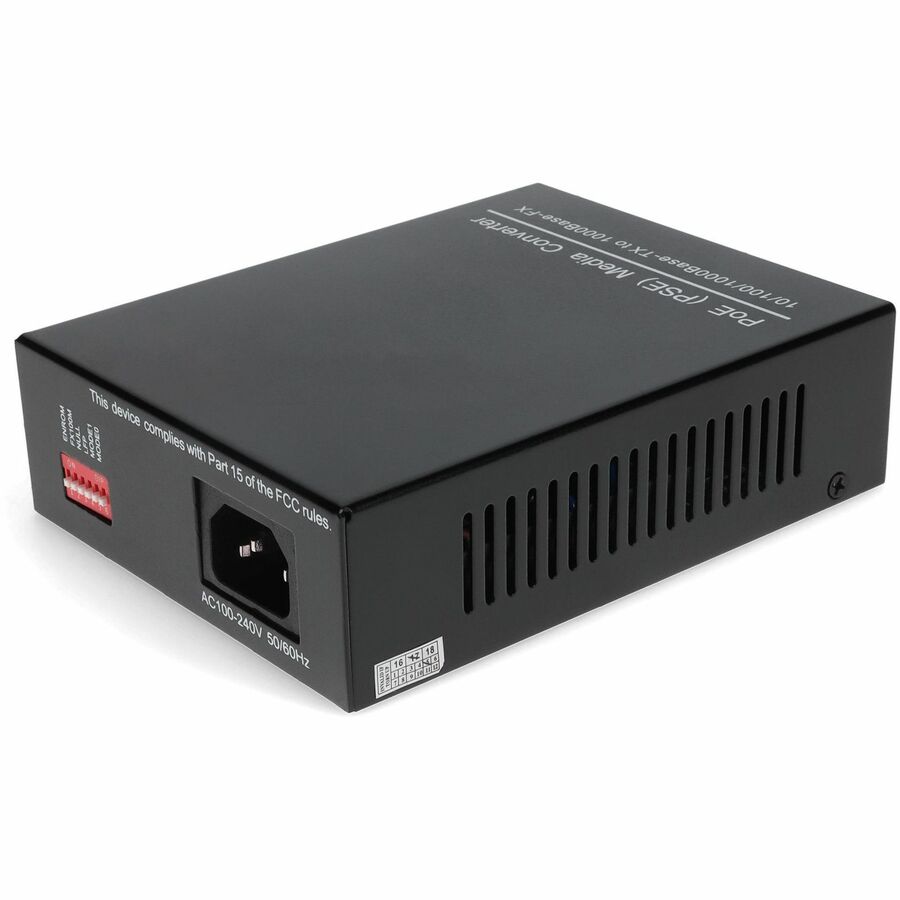 AddOn 10/100/1000Base-TX(RJ-45) to 1000Base-BXD(ST) BiDi SMF 1550nm/1310nm 20km POE Media Converter