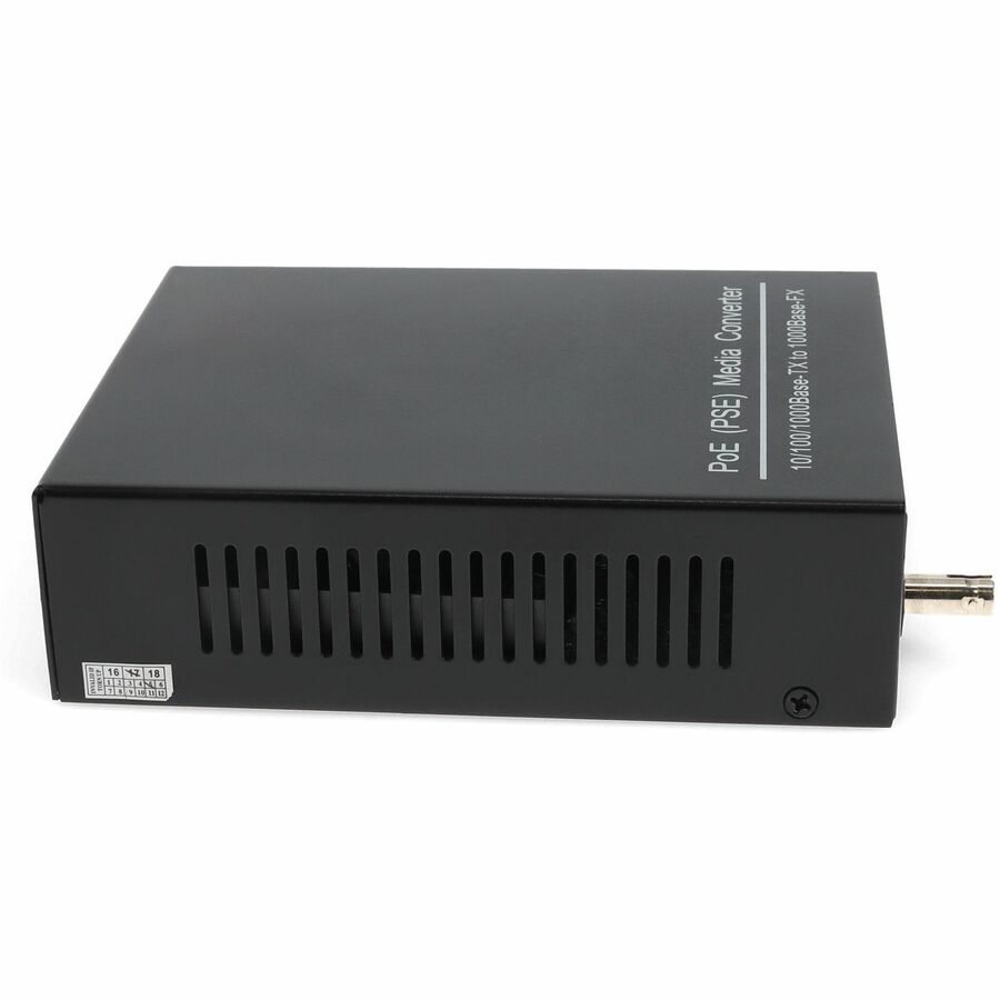 AddOn 10/100/1000Base-TX(RJ-45) to 1000Base-BXD(ST) BiDi SMF 1550nm/1310nm 20km POE Media Converter
