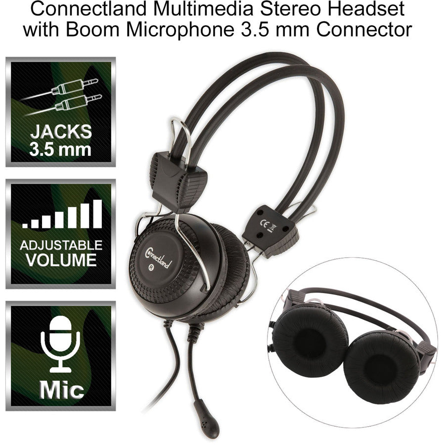 SYBA Connectland Stereo PC Headset With Flexible Boom Microphone