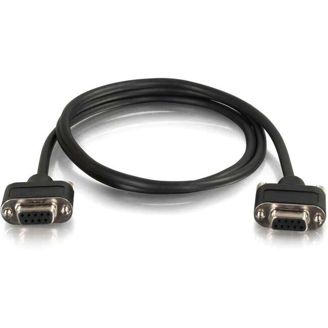 Legrand C2G 3ft Serial RS232 DB9 Null Modem Cable with Low Profile Connectors F/F - In-Wall CMG-Rated, Female, 3 ft, Black