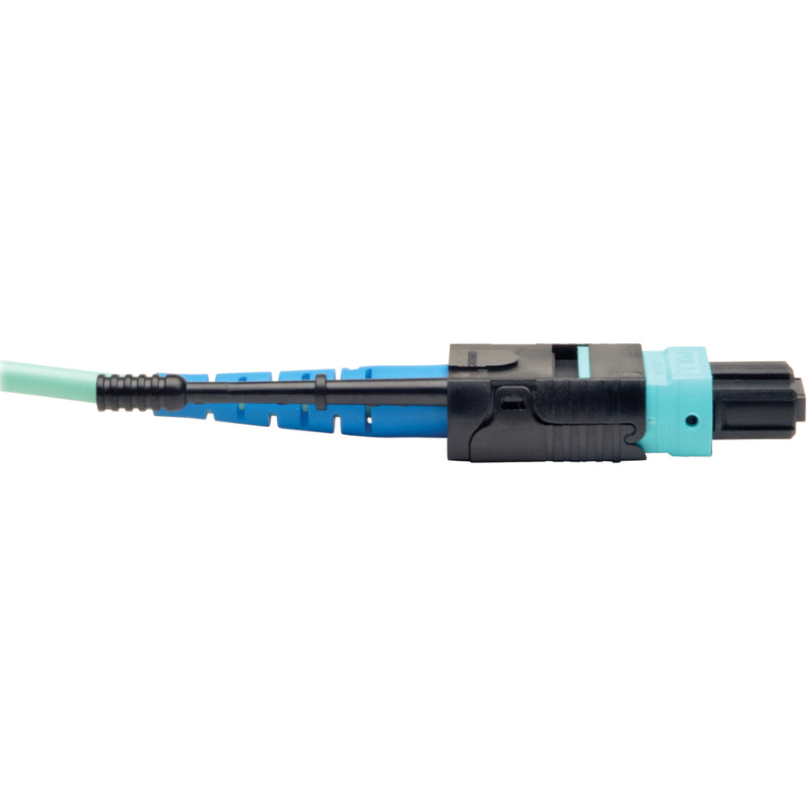 Eaton Tripp Lite Series MTP/MPO Patch Cable with Push/Pull Tab Connectors, 100GBASE-SR10, CXP, 24 Fiber, 100Gb OM3 Plenum-rated - Aqua, 10M (33 ft.)