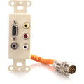 Legrand C2G RapidRun Integrated VGA (HD15) + 3.5mm + Composite Video + Stereo Audio Decorative Style Wall Plate - Ivory